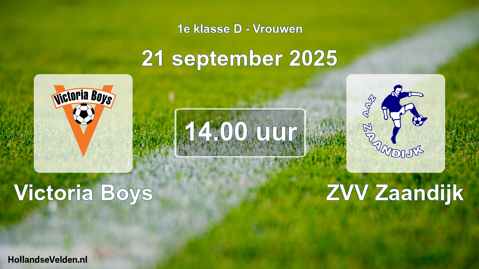 Geplande wedstrijd: Victoria Boys - ZVV Zaandijk (21 september 2025)