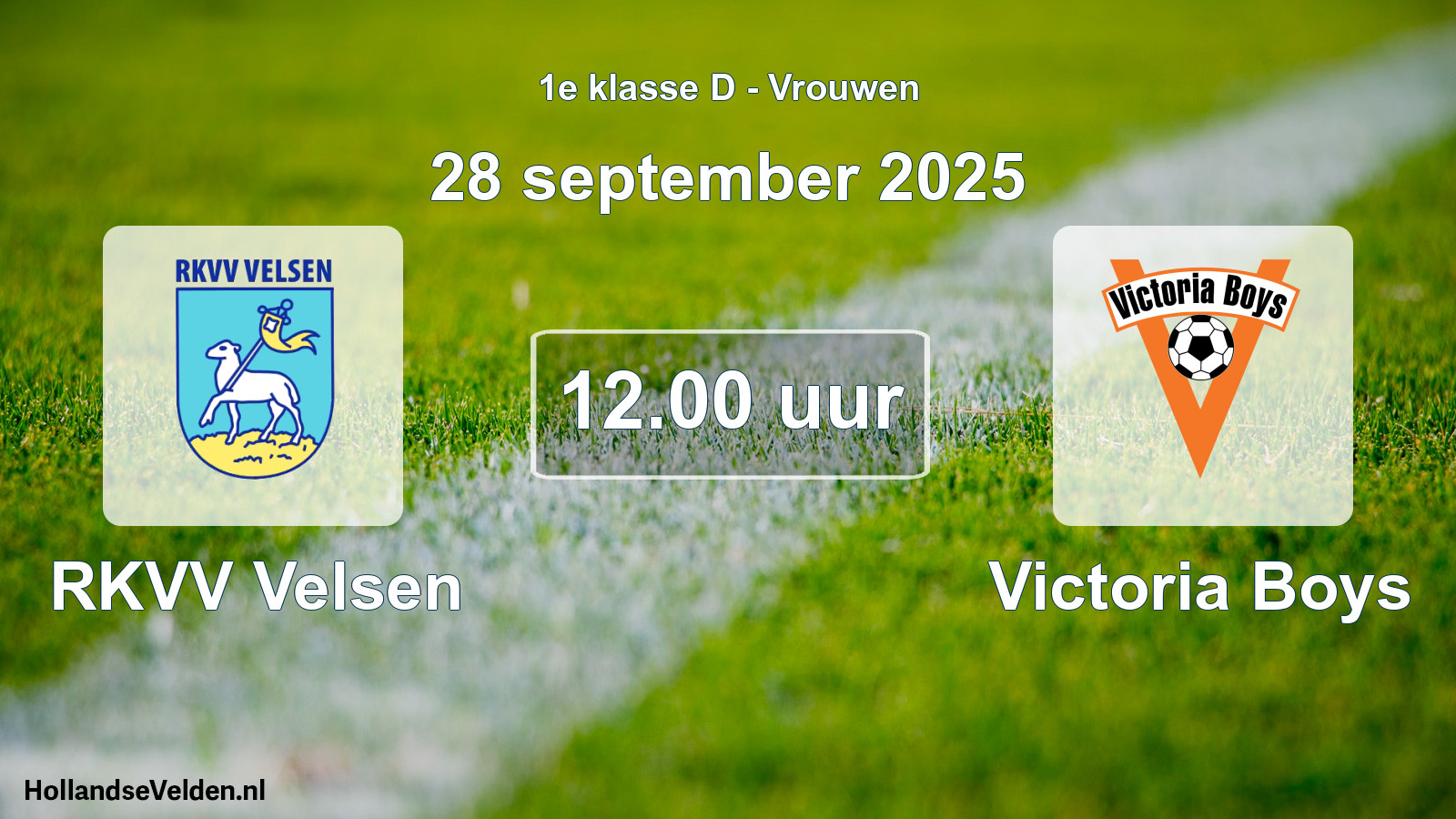 Geplande wedstrijd: RKVV Velsen - Victoria Boys (28 september 2025)