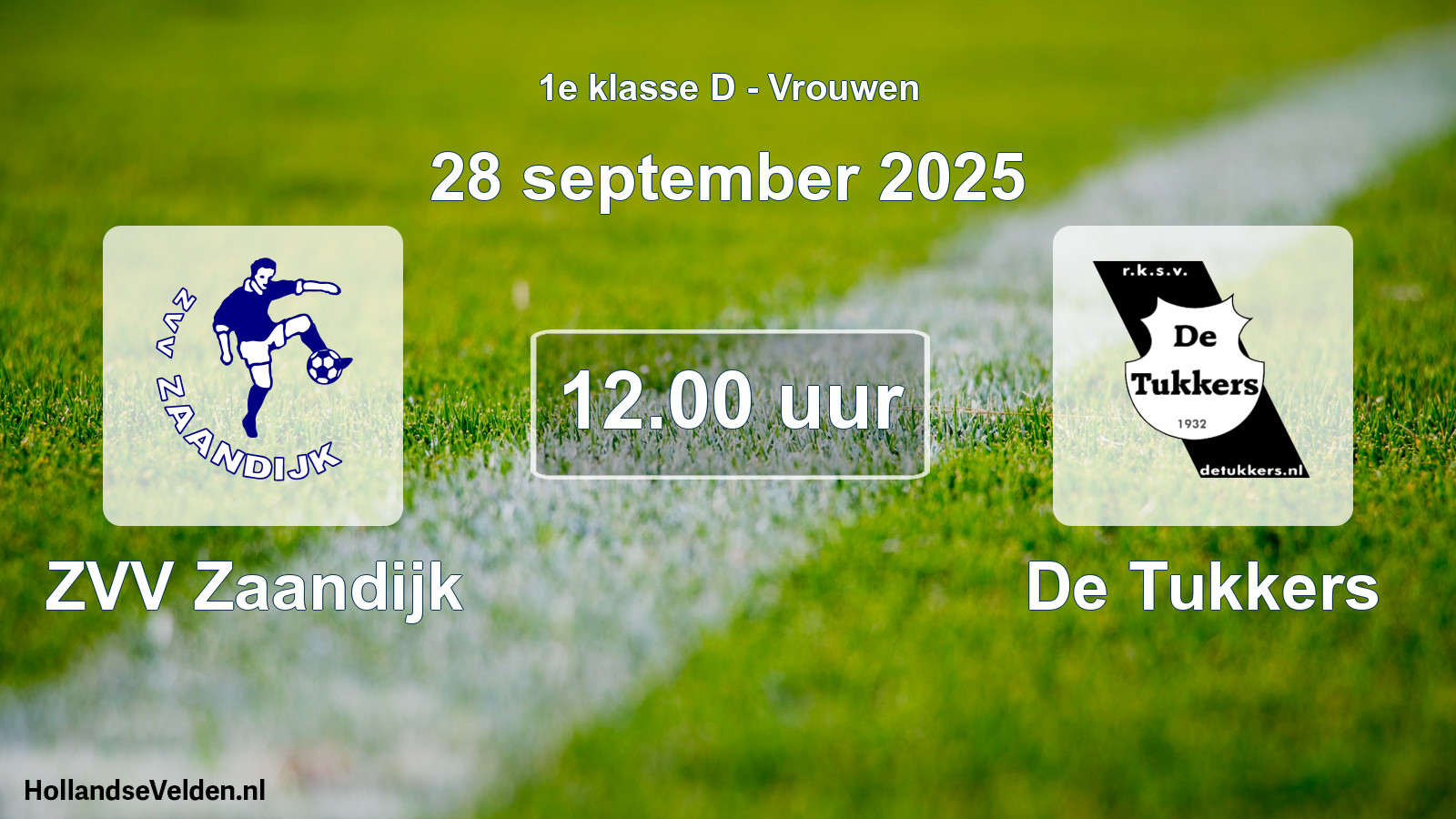 Geplande wedstrijd: ZVV Zaandijk - De Tukkers (28 september 2025)