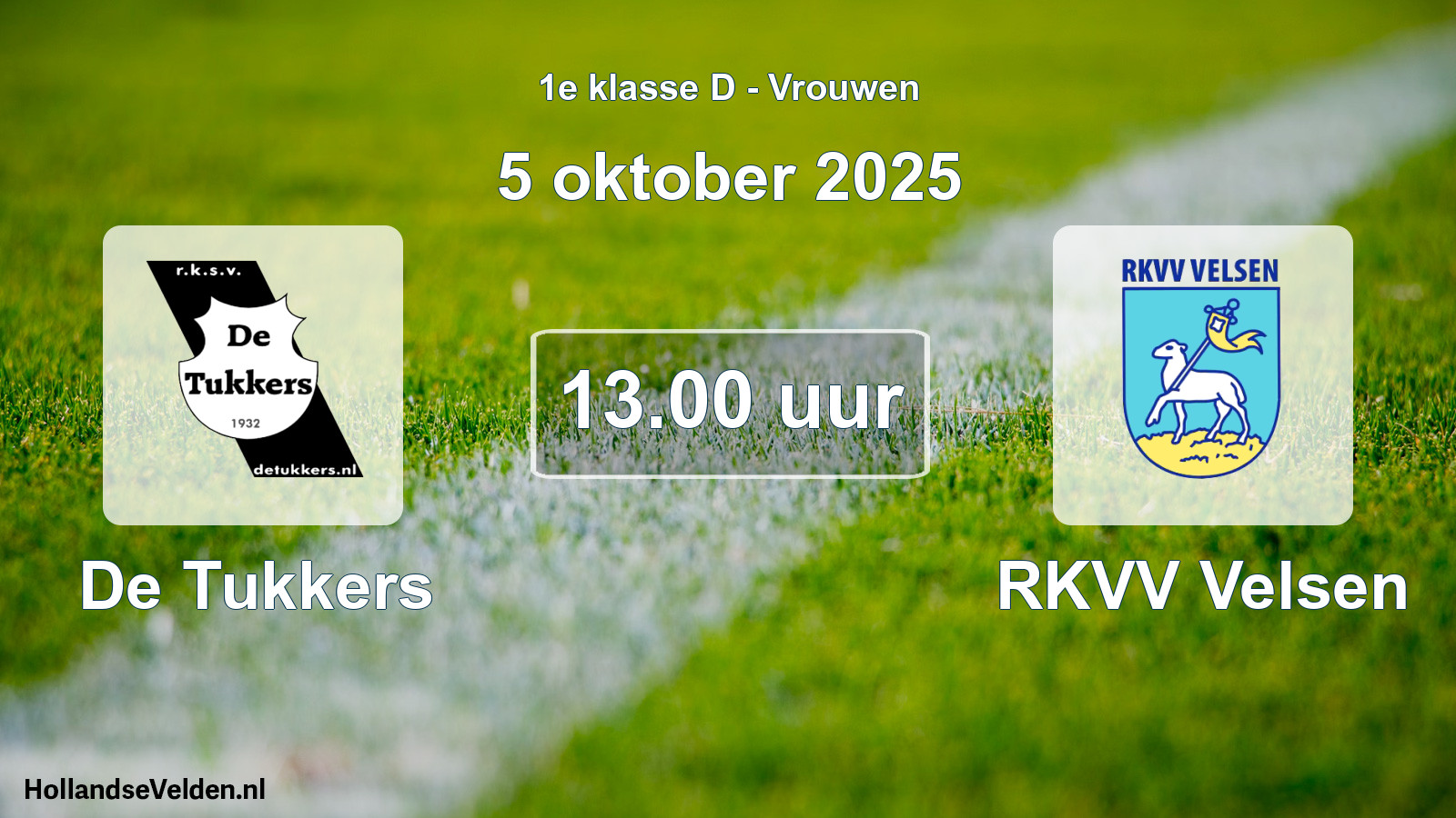 Geplande wedstrijd: De Tukkers - RKVV Velsen (5 oktober 2025)