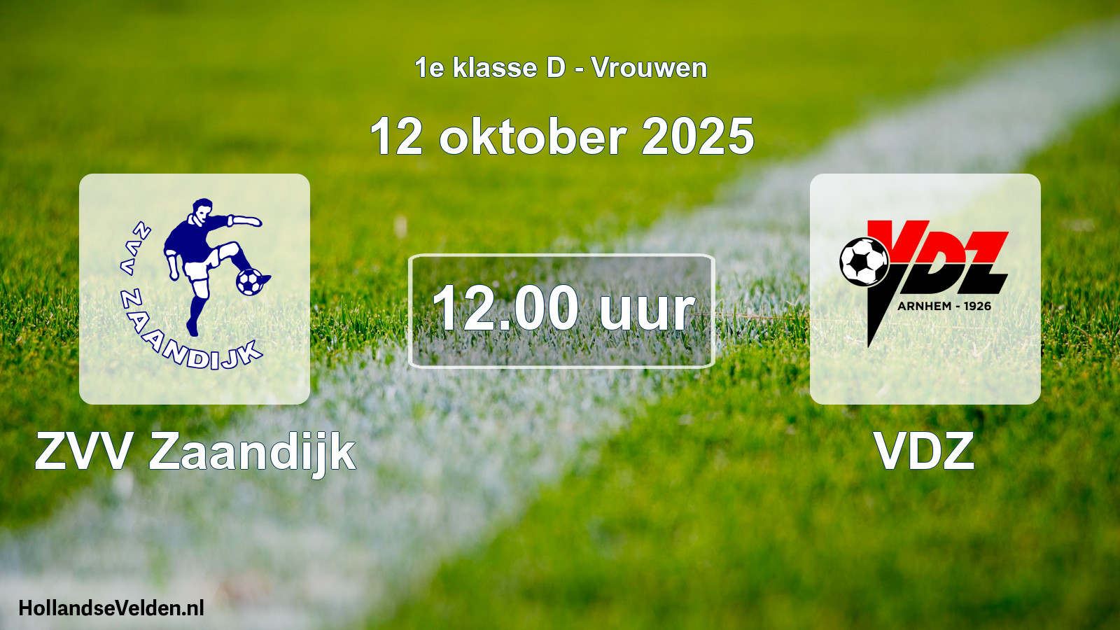 Geplande wedstrijd: ZVV Zaandijk - VDZ (12 oktober 2025)