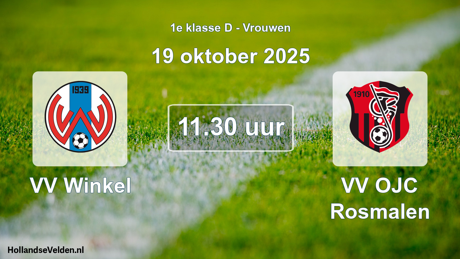 Geplande wedstrijd: VV Winkel - VV OJC Rosmalen (19 oktober 2025)