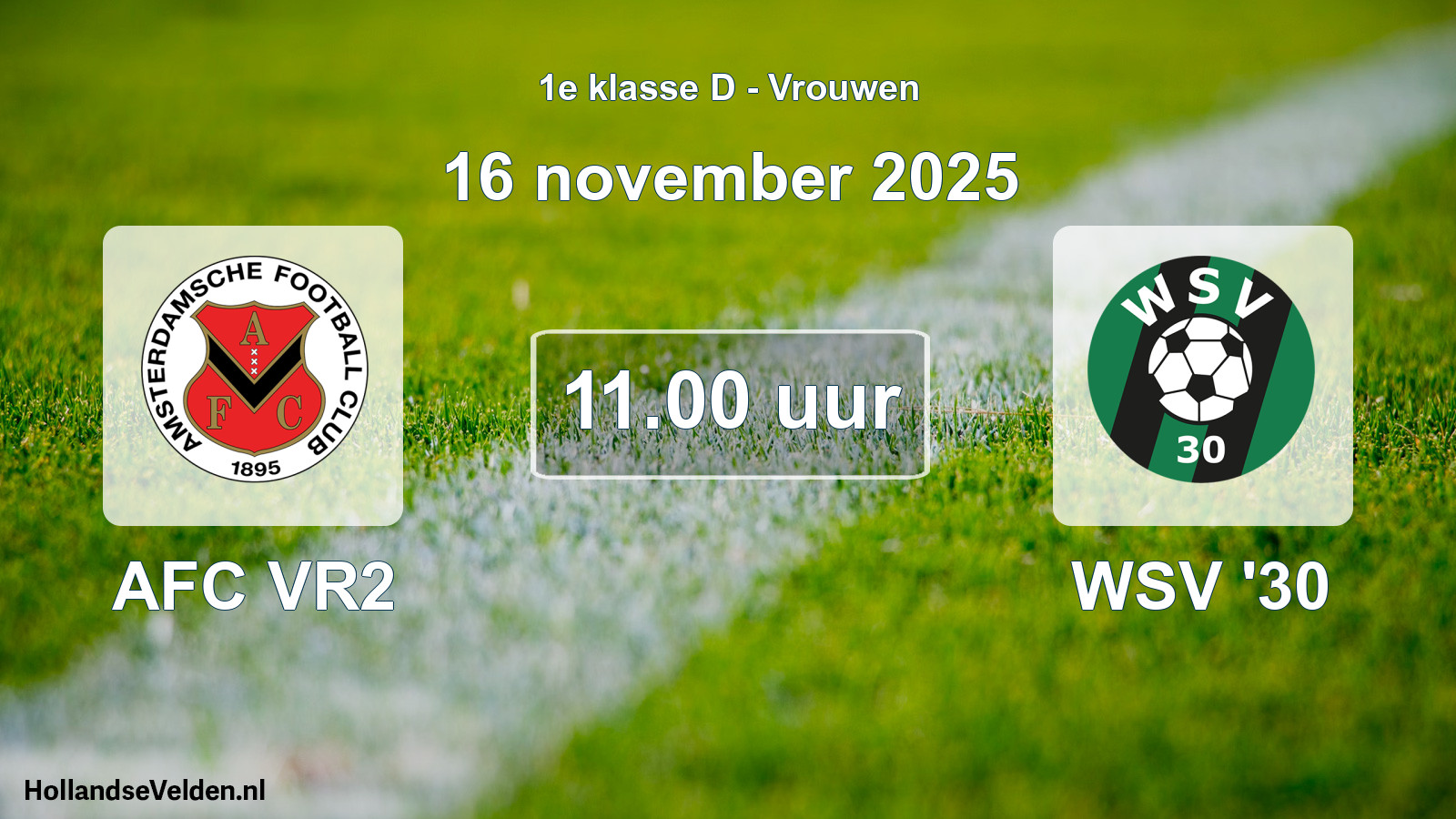 Geplande wedstrijd: AFC VR2 - WSV '30 (16 november 2025)