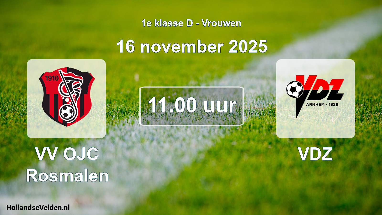 Geplande wedstrijd: VV OJC Rosmalen - VDZ (16 november 2025)