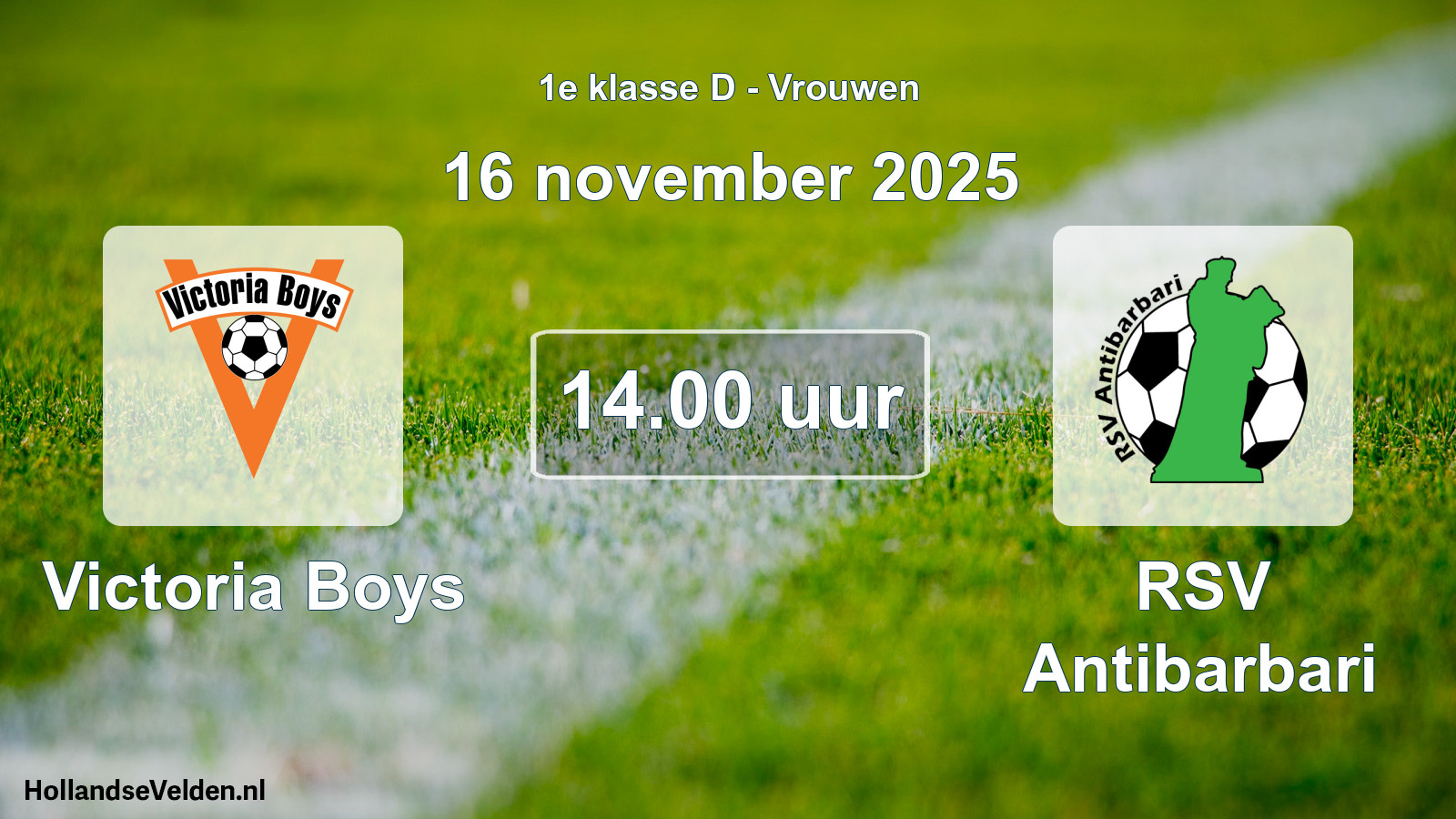 Geplande wedstrijd: Victoria Boys - RSV Antibarbari (16 november 2025)