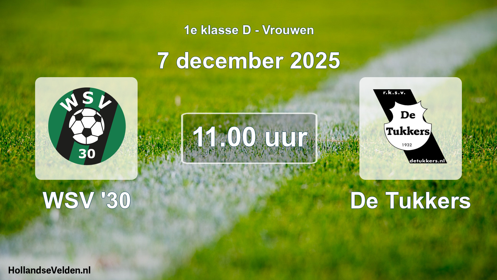 Scheduled Match: WSV '30 - De Tukkers (7 December 2025)