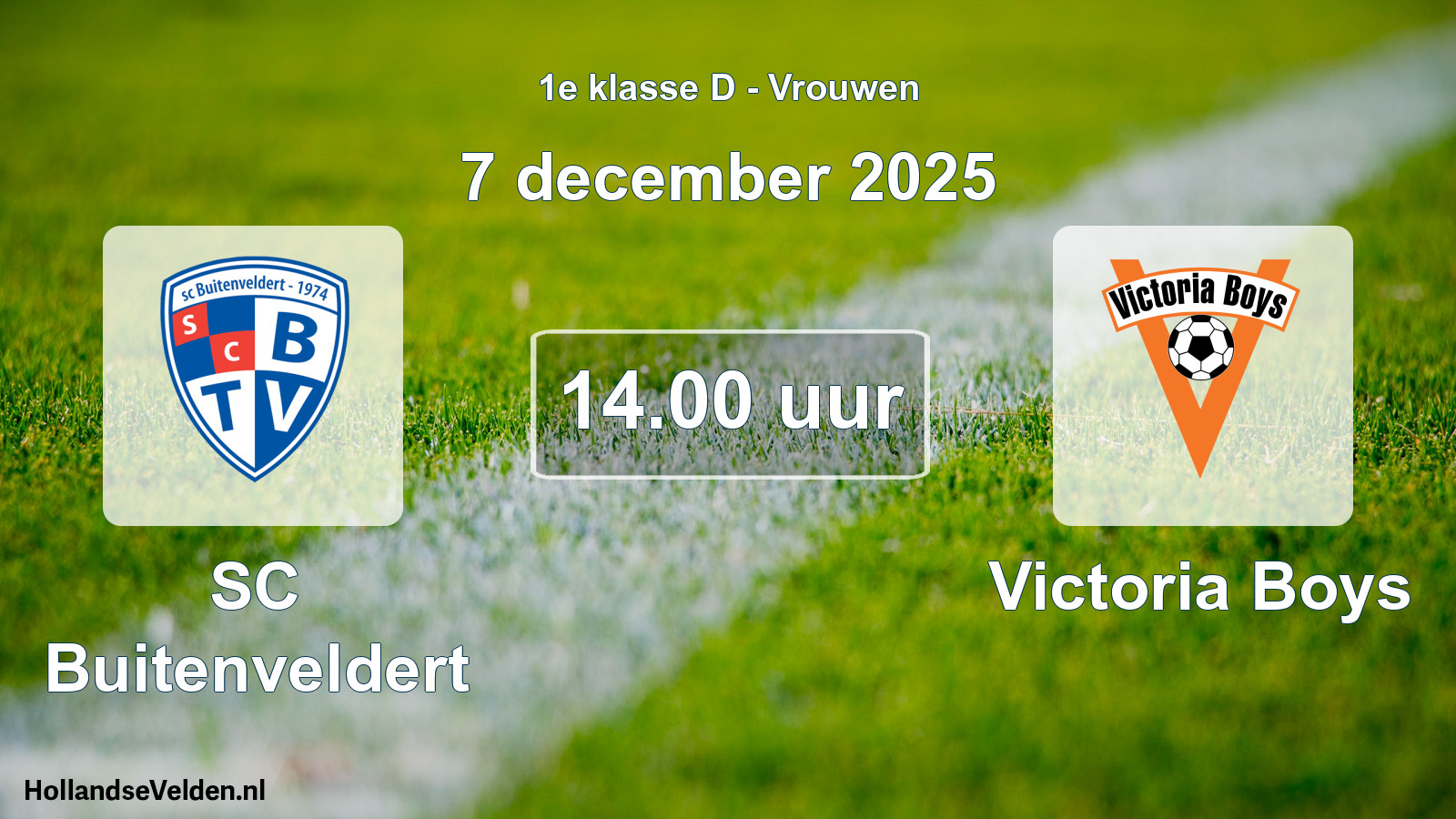 Geplande wedstrijd: SC Buitenveldert - Victoria Boys (7 december 2025)