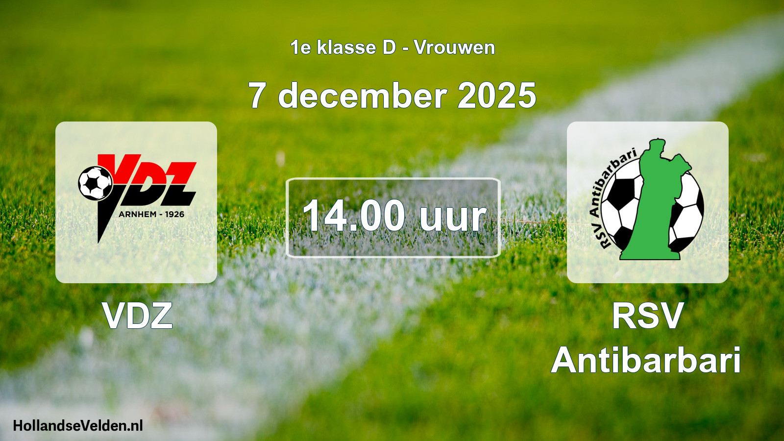 Geplande wedstrijd: VDZ - RSV Antibarbari (7 december 2025)