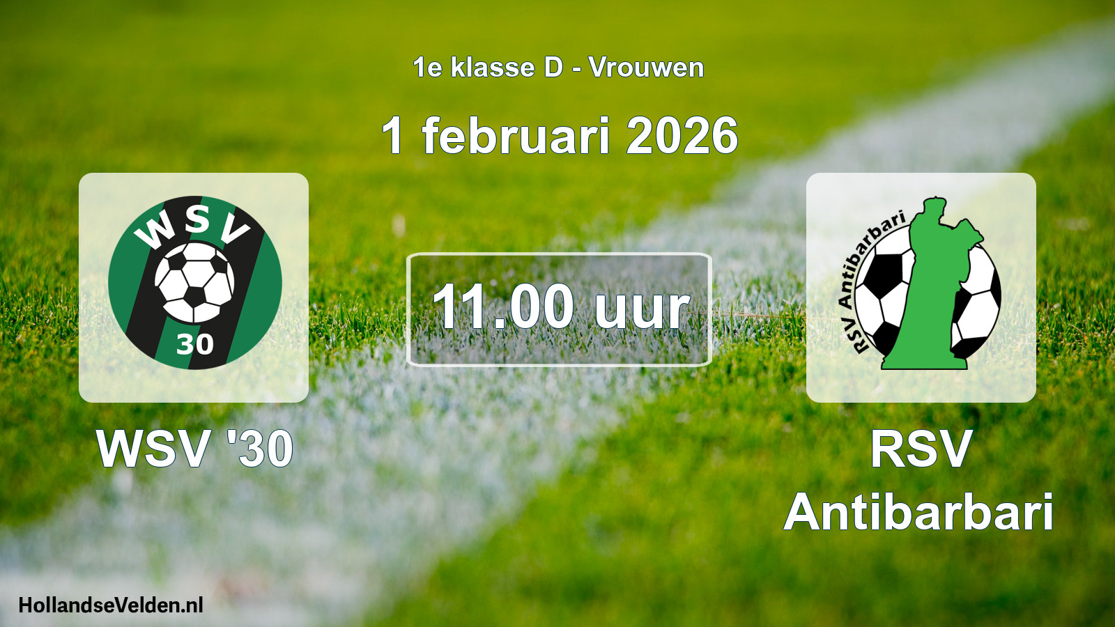 Scheduled Match: WSV '30 - RSV Antibarbari (1 February 2026)