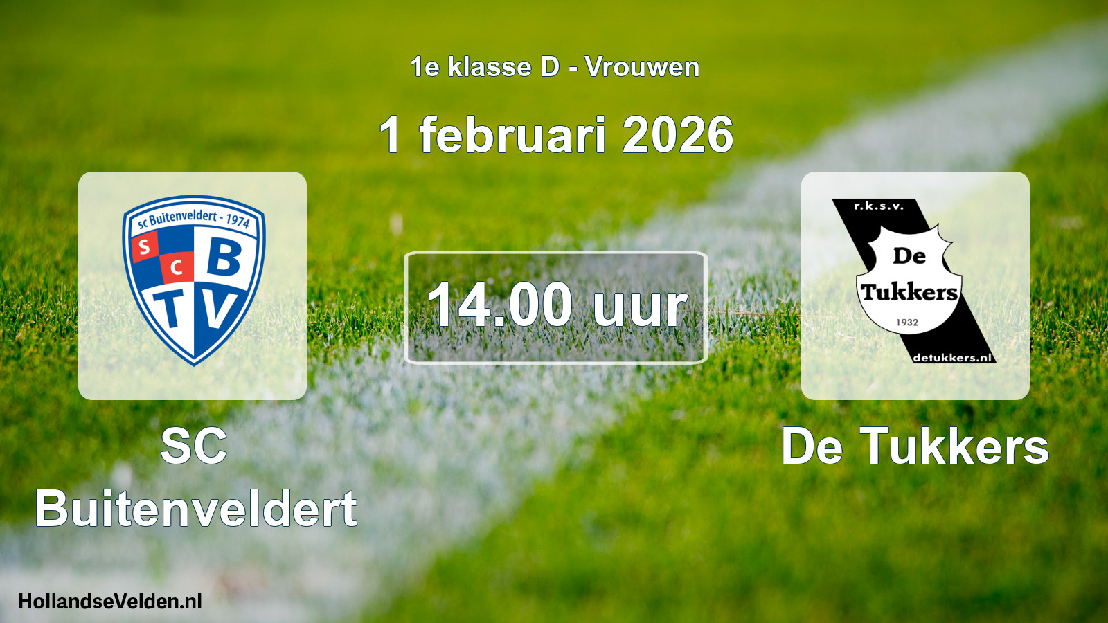 Geplande wedstrijd: SC Buitenveldert - De Tukkers (1 februari 2026)