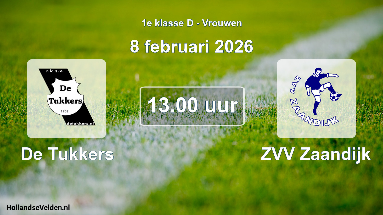 Geplande wedstrijd: De Tukkers - ZVV Zaandijk (8 februari 2026)
