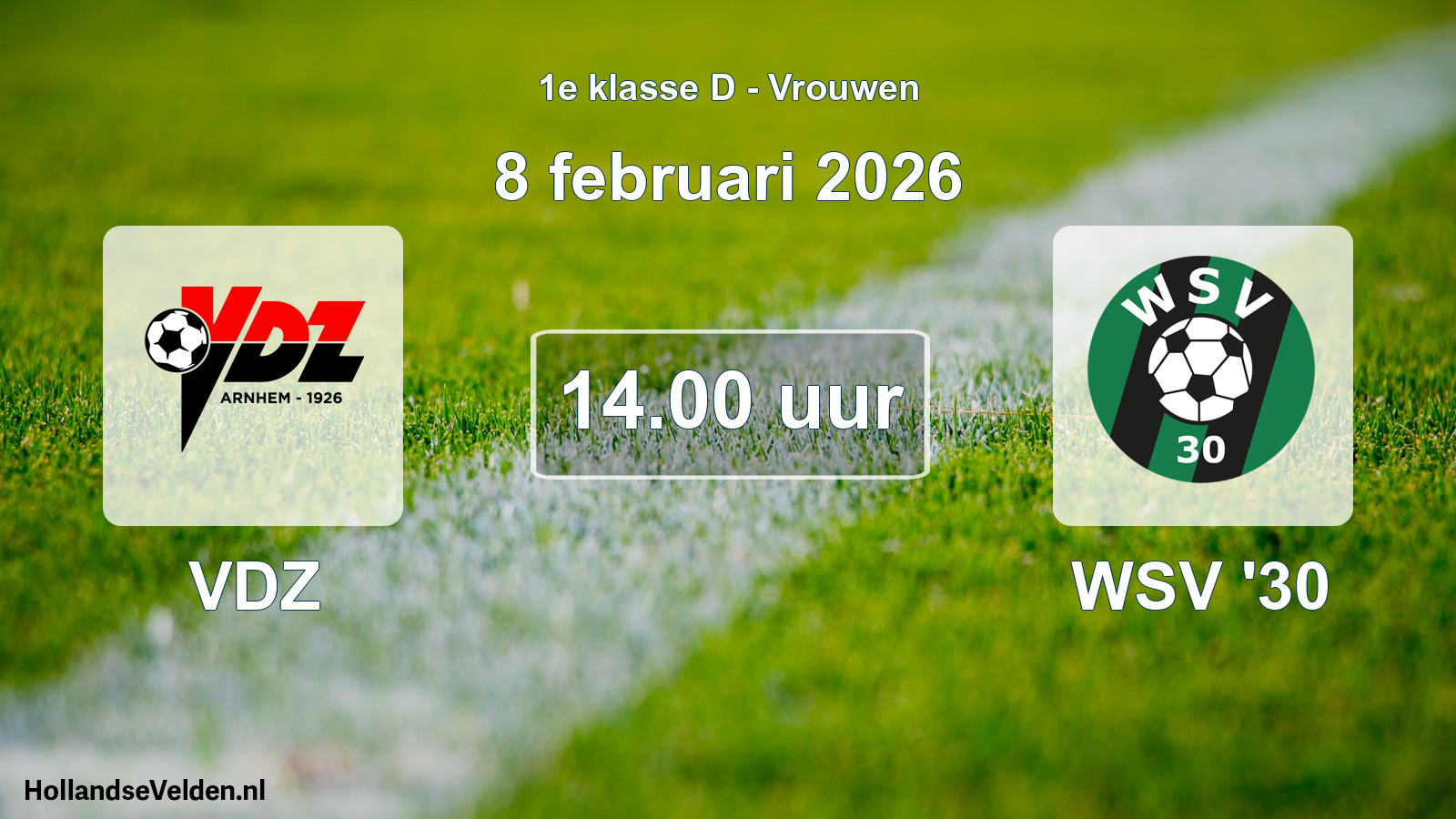 Geplande wedstrijd: VDZ - WSV '30 (8 februari 2026)