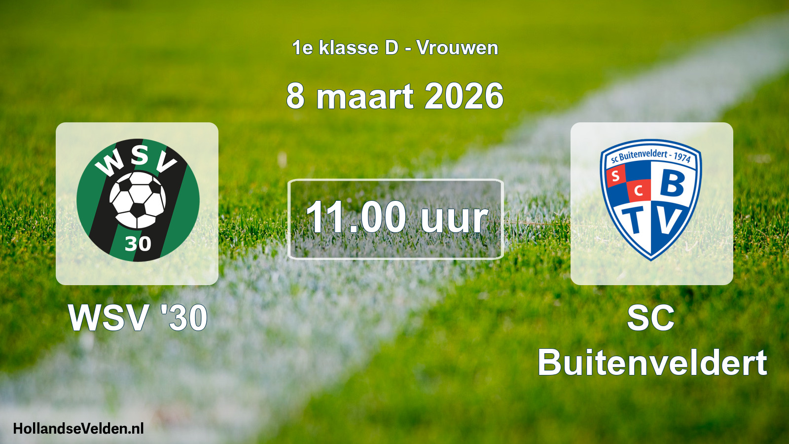 Scheduled Match: WSV '30 - SC Buitenveldert (8 March 2026)