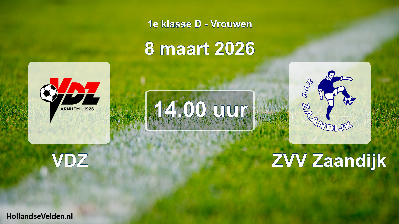 Geplande wedstrijd: VDZ - ZVV Zaandijk (8 maart 2026)