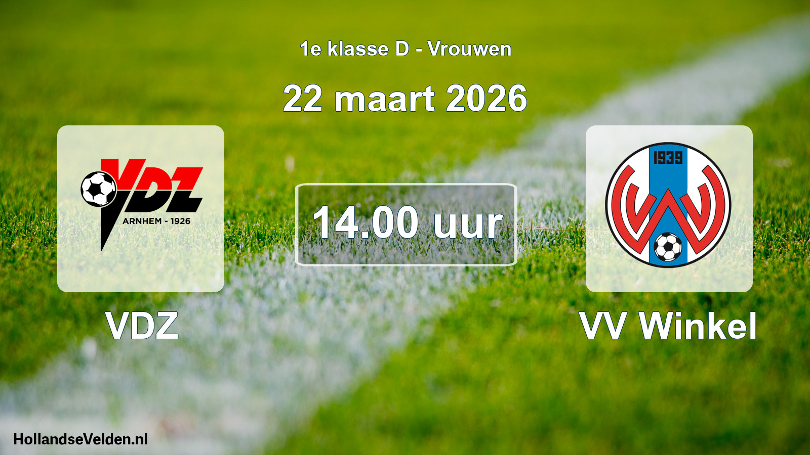 Geplande wedstrijd: VDZ - VV Winkel (22 maart 2026)