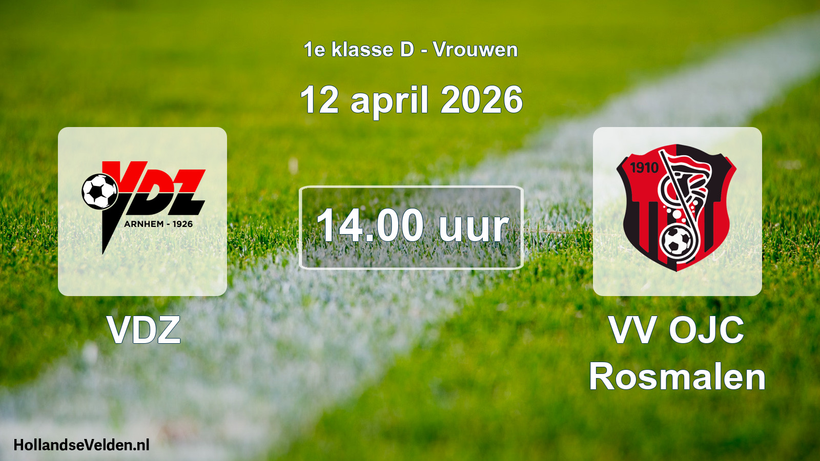 Geplande wedstrijd: VDZ - VV OJC Rosmalen (12 april 2026)