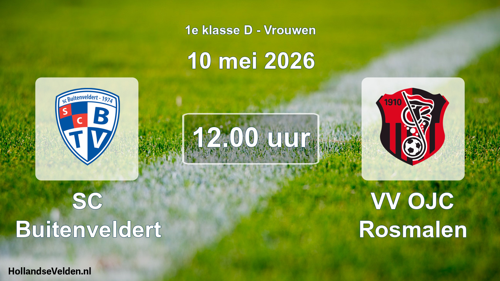 Geplande wedstrijd: SC Buitenveldert - VV OJC Rosmalen (10 mei 2026)