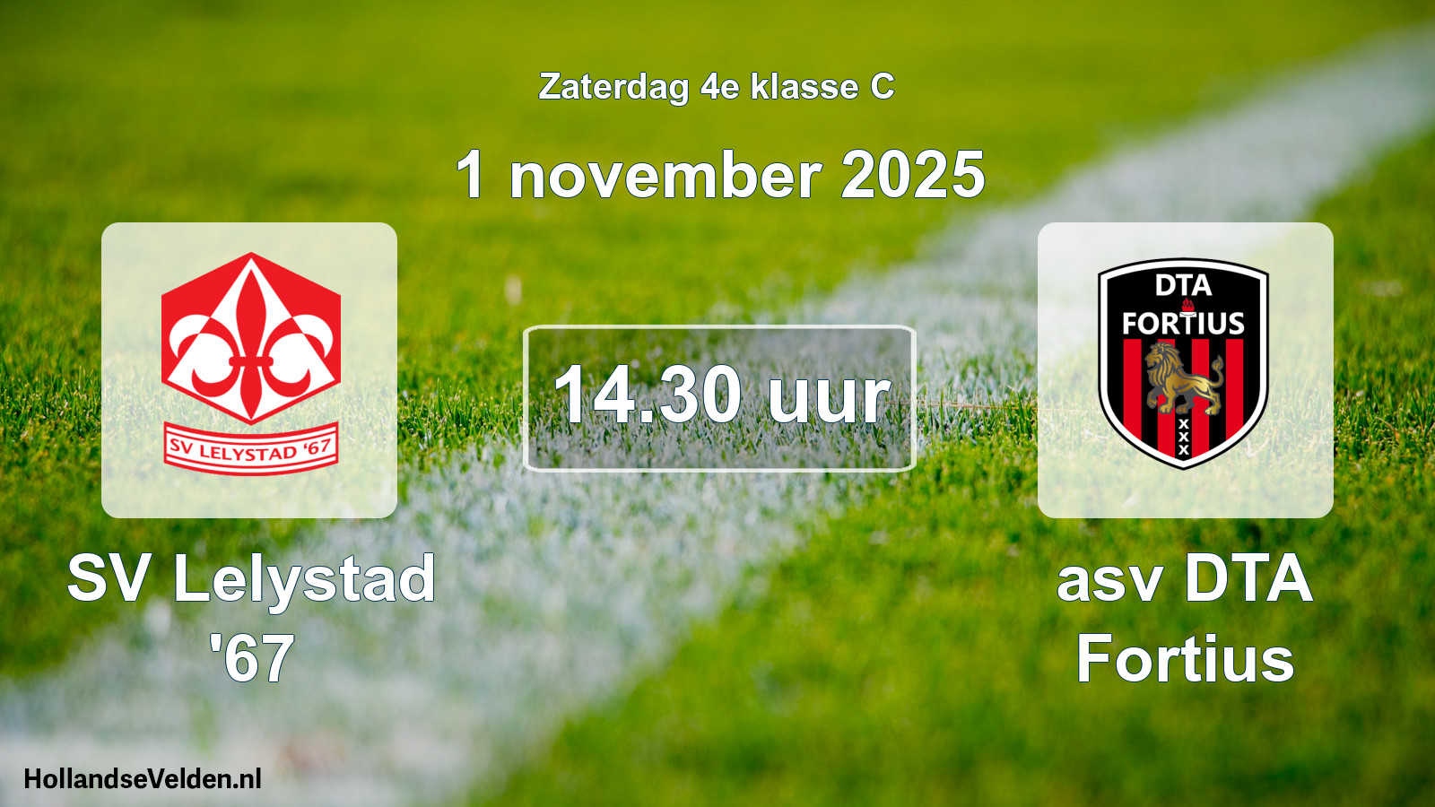 Scheduled Match: SV Lelystad '67 - asv DTA Fortius (1 November 2025)