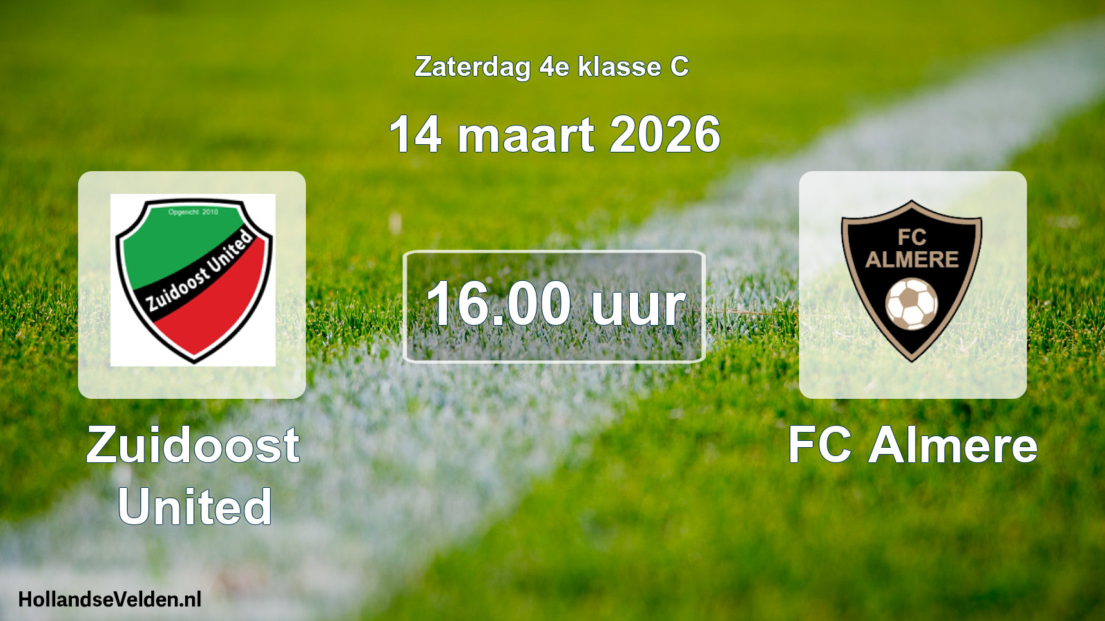 Scheduled Match: Zuidoost United - FC Almere (14 March 2026)