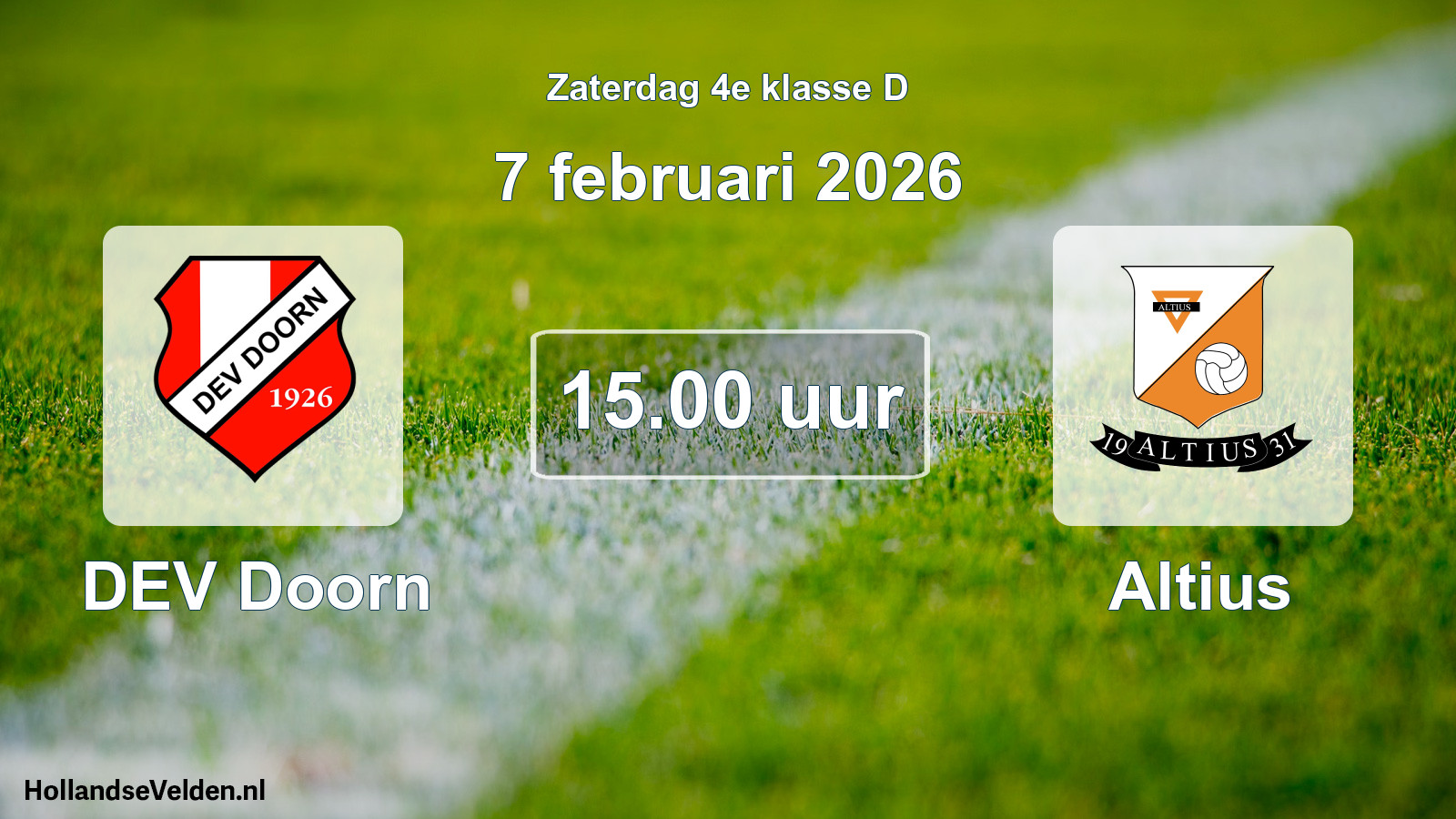 Geplande wedstrijd: DEV Doorn - Altius (7 februari 2026)