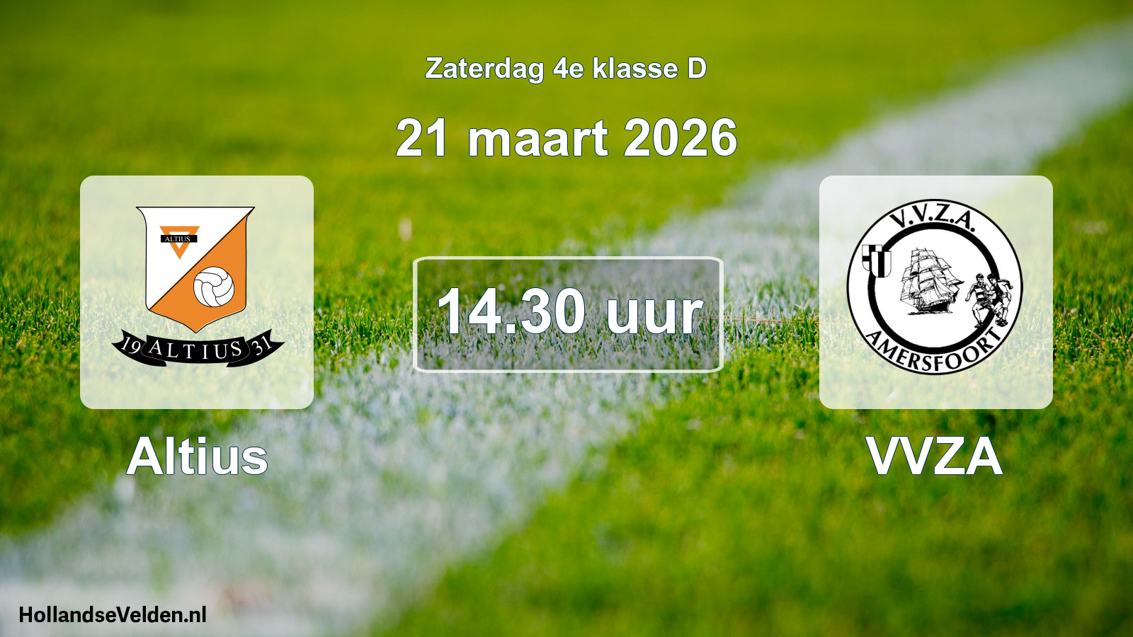 Geplande wedstrijd: Altius - VVZA (21 maart 2026)
