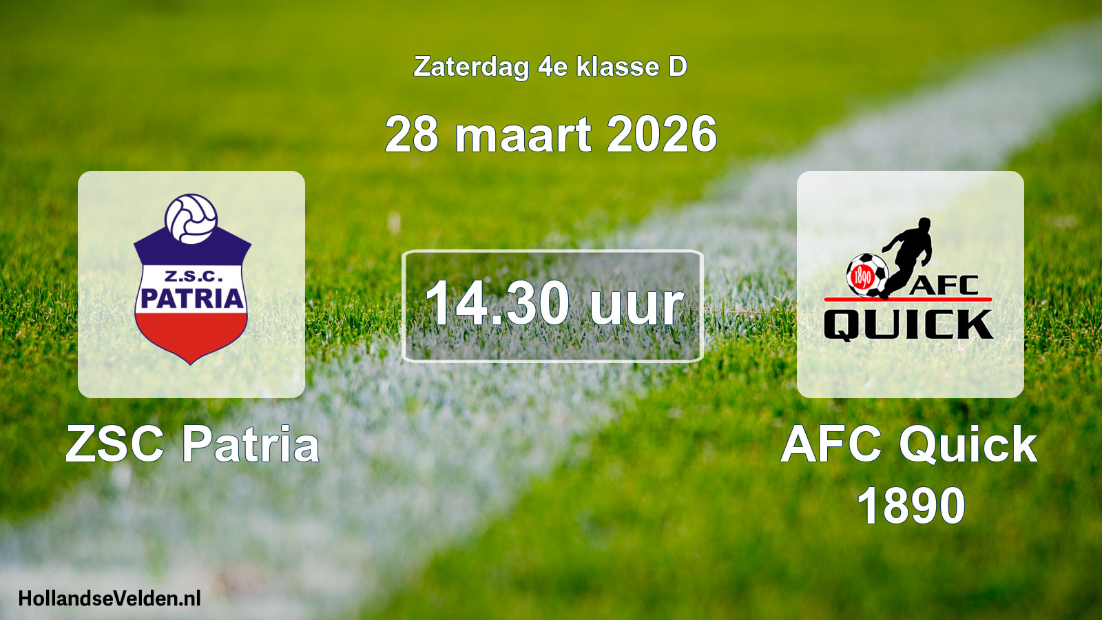 Scheduled Match: ZSC Patria - AFC Quick 1890 (28 March 2026)
