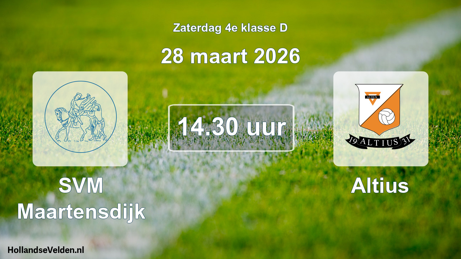 Geplande wedstrijd: SVM Maartensdijk - Altius (28 maart 2026)