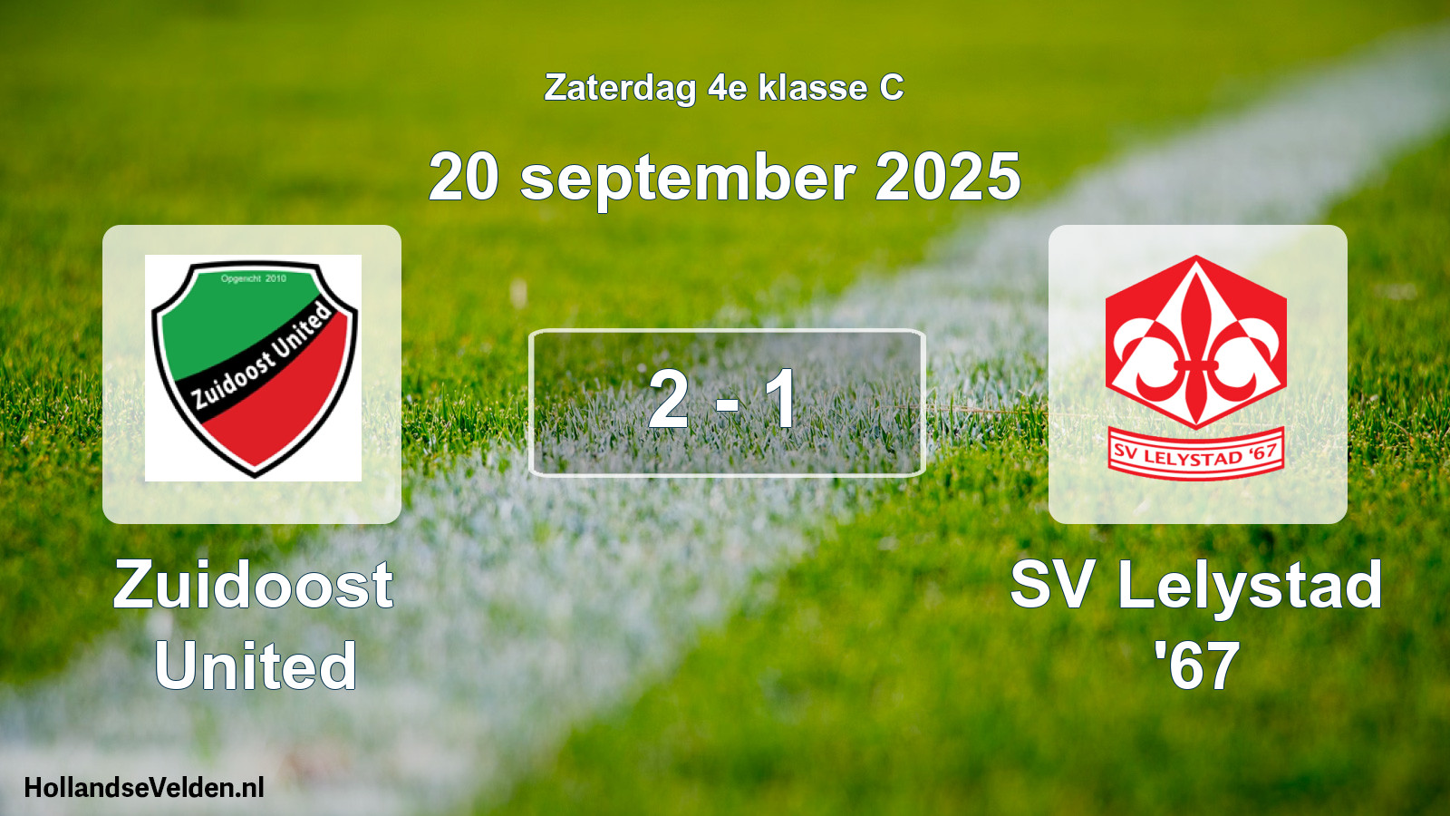 Gespeelde wedstrijd: Zuidoost United - SV Lelystad '67 2 - 1 (20 september 2025)