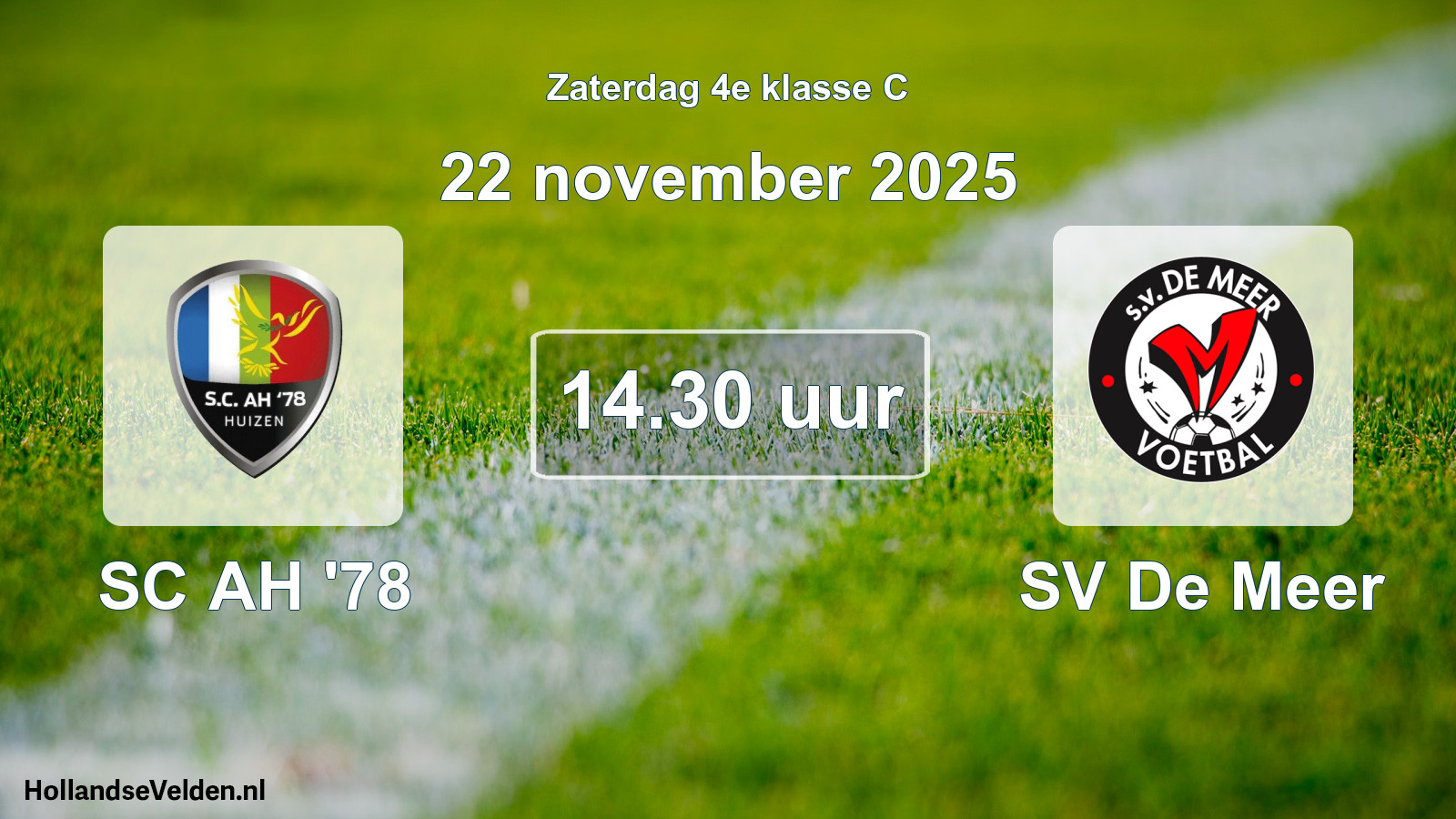 Scheduled Match: SC AH '78 - SV De Meer (22 November 2025)