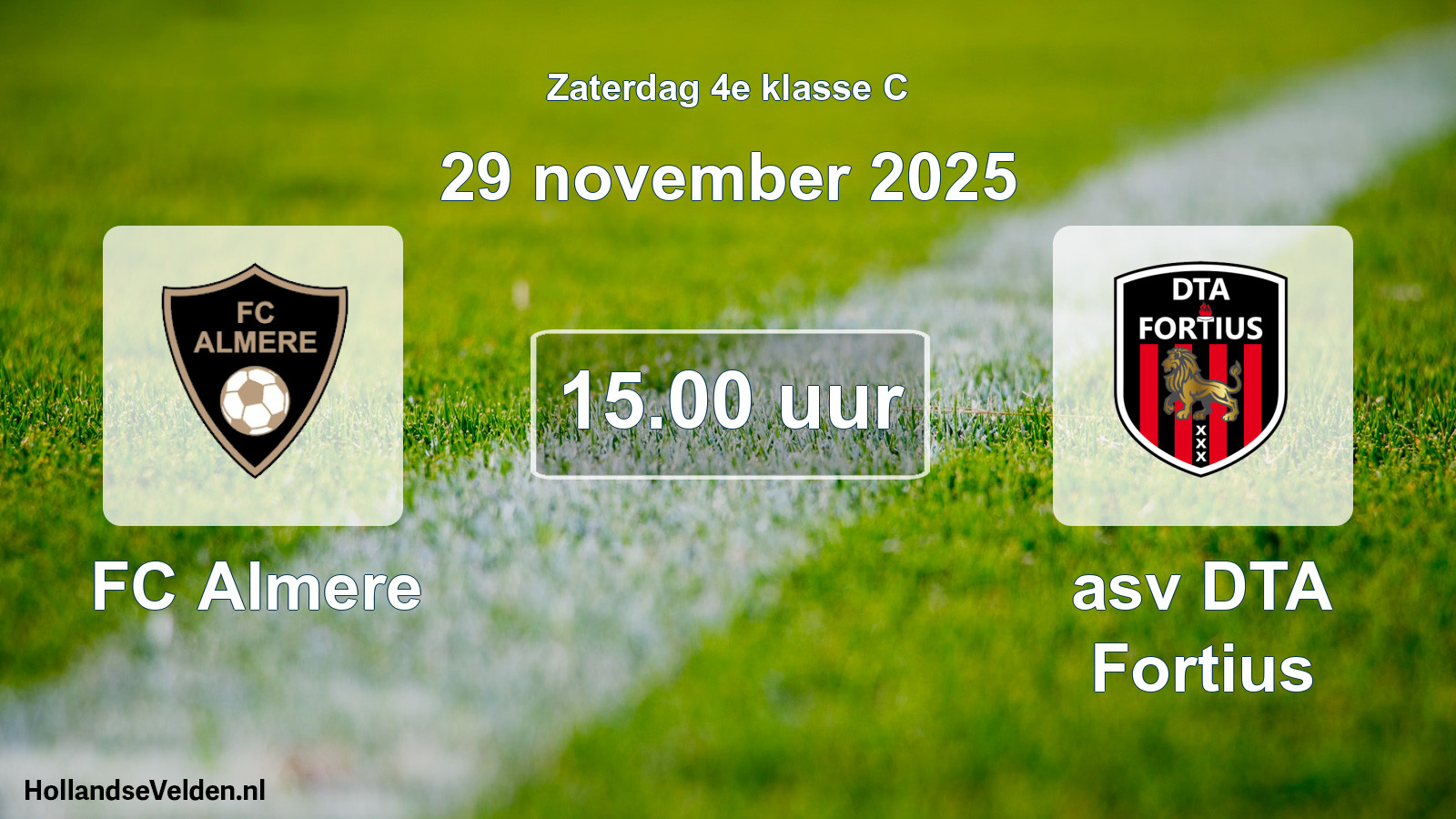 Scheduled Match: FC Almere - asv DTA Fortius (29 November 2025)