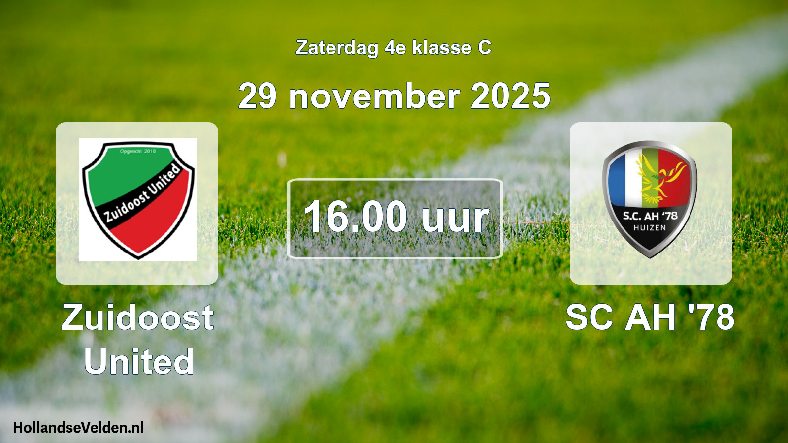 Geplande wedstrijd: Zuidoost United - SC AH '78 (29 november 2025)