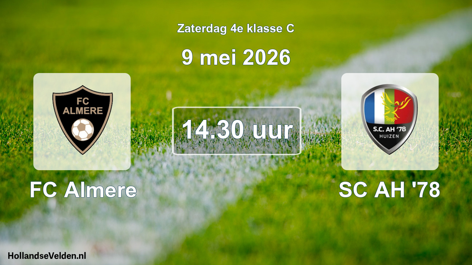 Geplande wedstrijd: FC Almere - SC AH '78 (9 mei 2026)