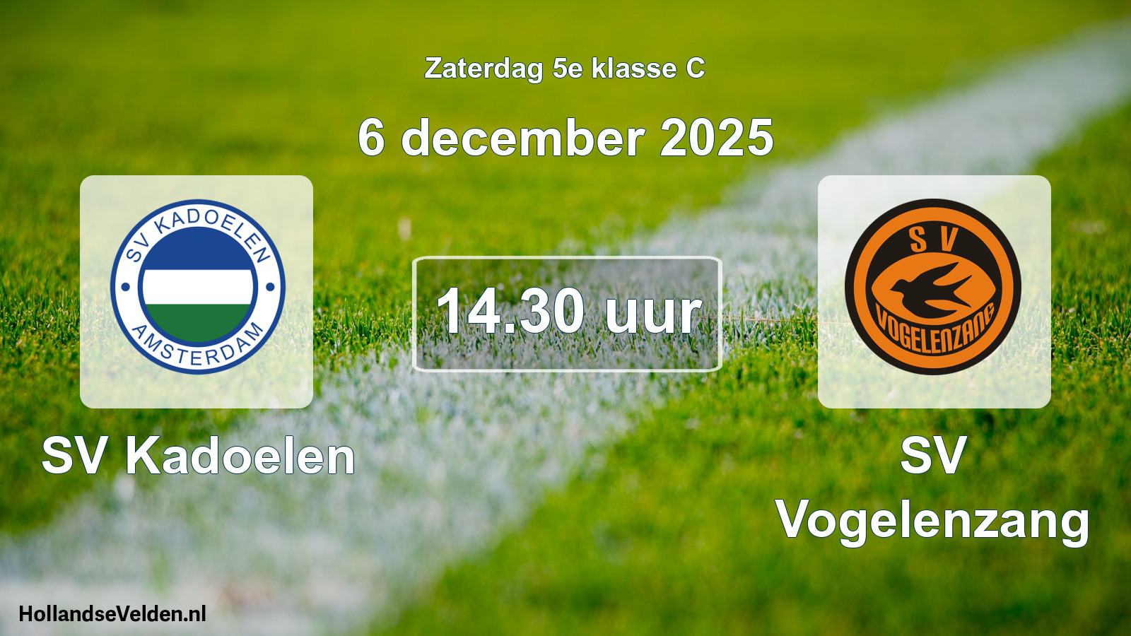Scheduled Match: SV Kadoelen - SV Vogelenzang (6 December 2025)
