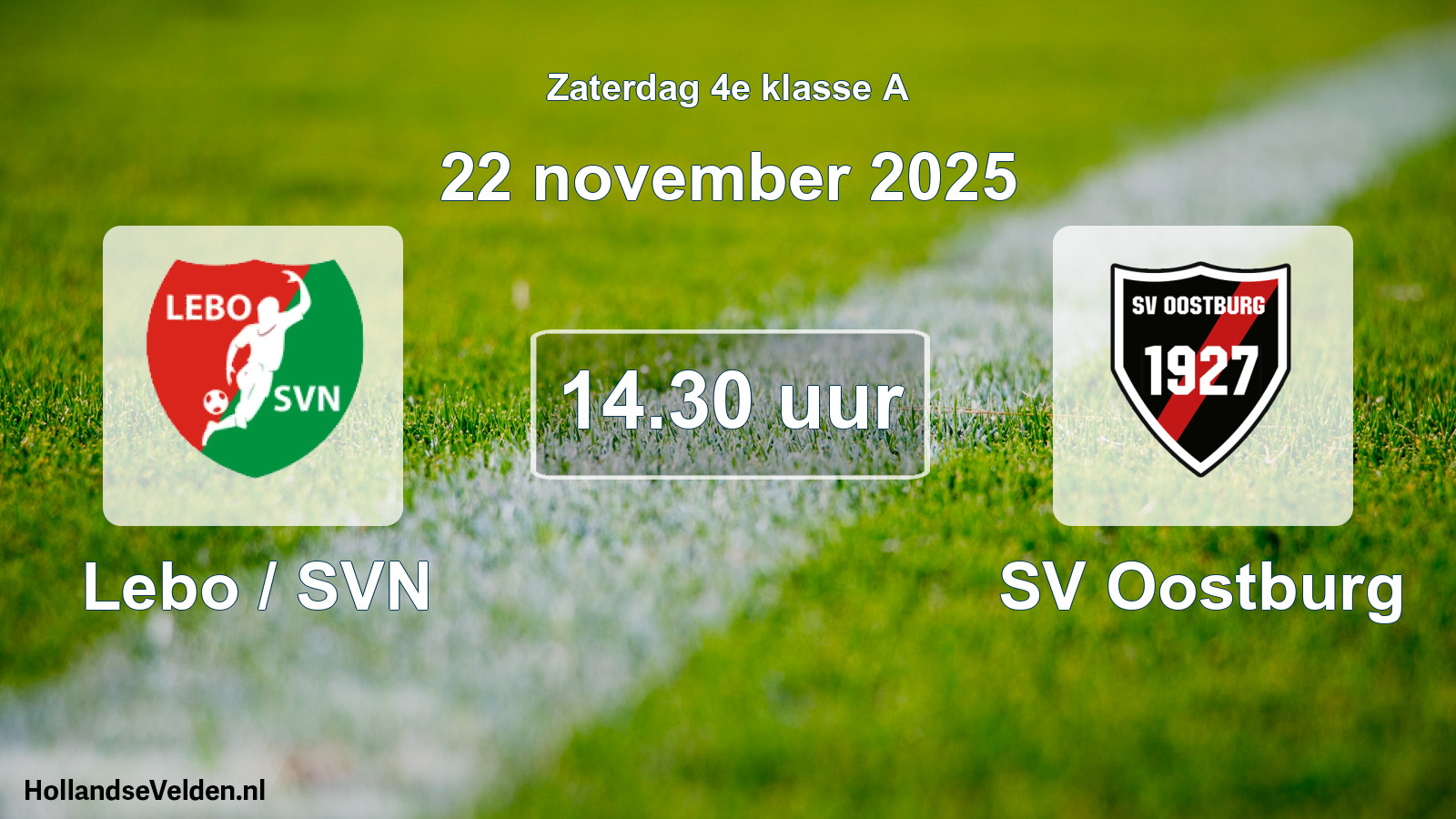 Geplande wedstrijd: Lebo / SVN - SV Oostburg (22 november 2025)