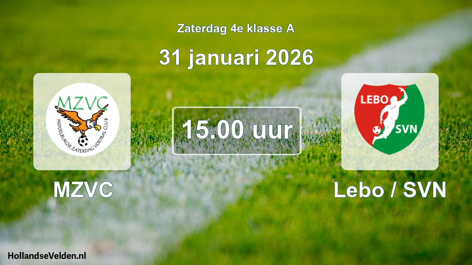 Geplande wedstrijd: MZVC - Lebo / SVN (31 januari 2026)