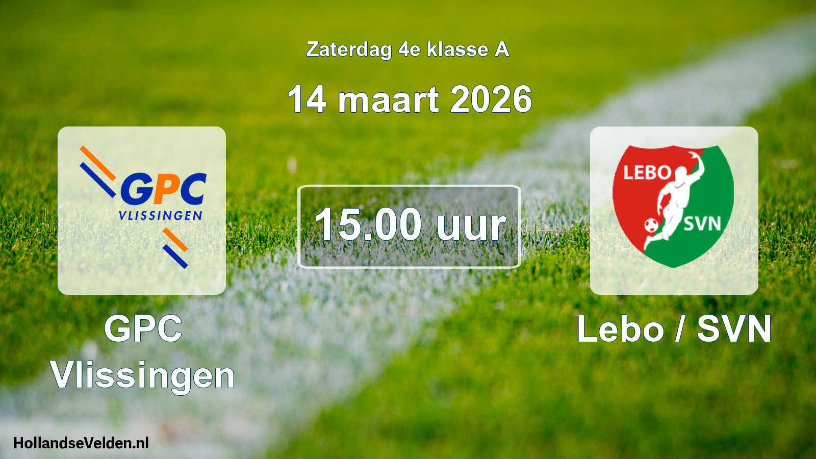 Geplande wedstrijd: GPC Vlissingen - Lebo / SVN (14 maart 2026)