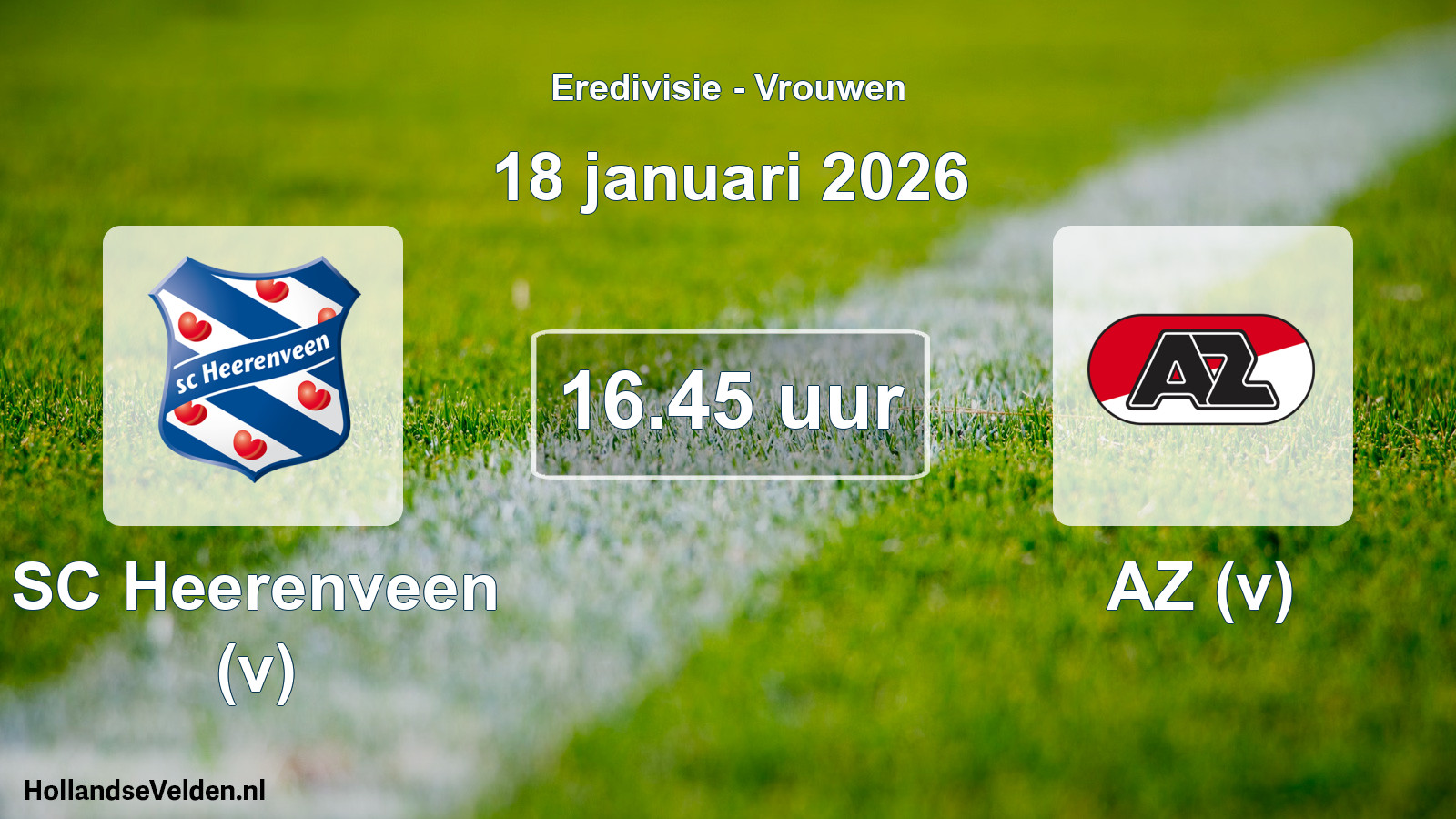 Scheduled Match: SC Heerenveen (v) - AZ (v) (18 January 2026)