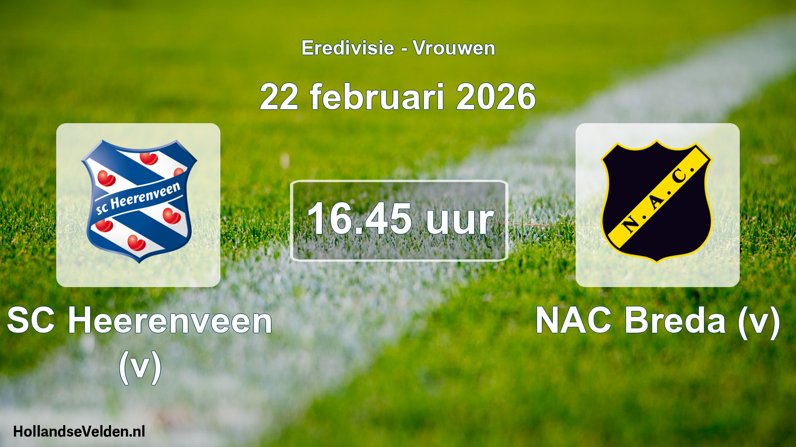 Scheduled Match: SC Heerenveen (v) - NAC Breda (v) (22 February 2026)