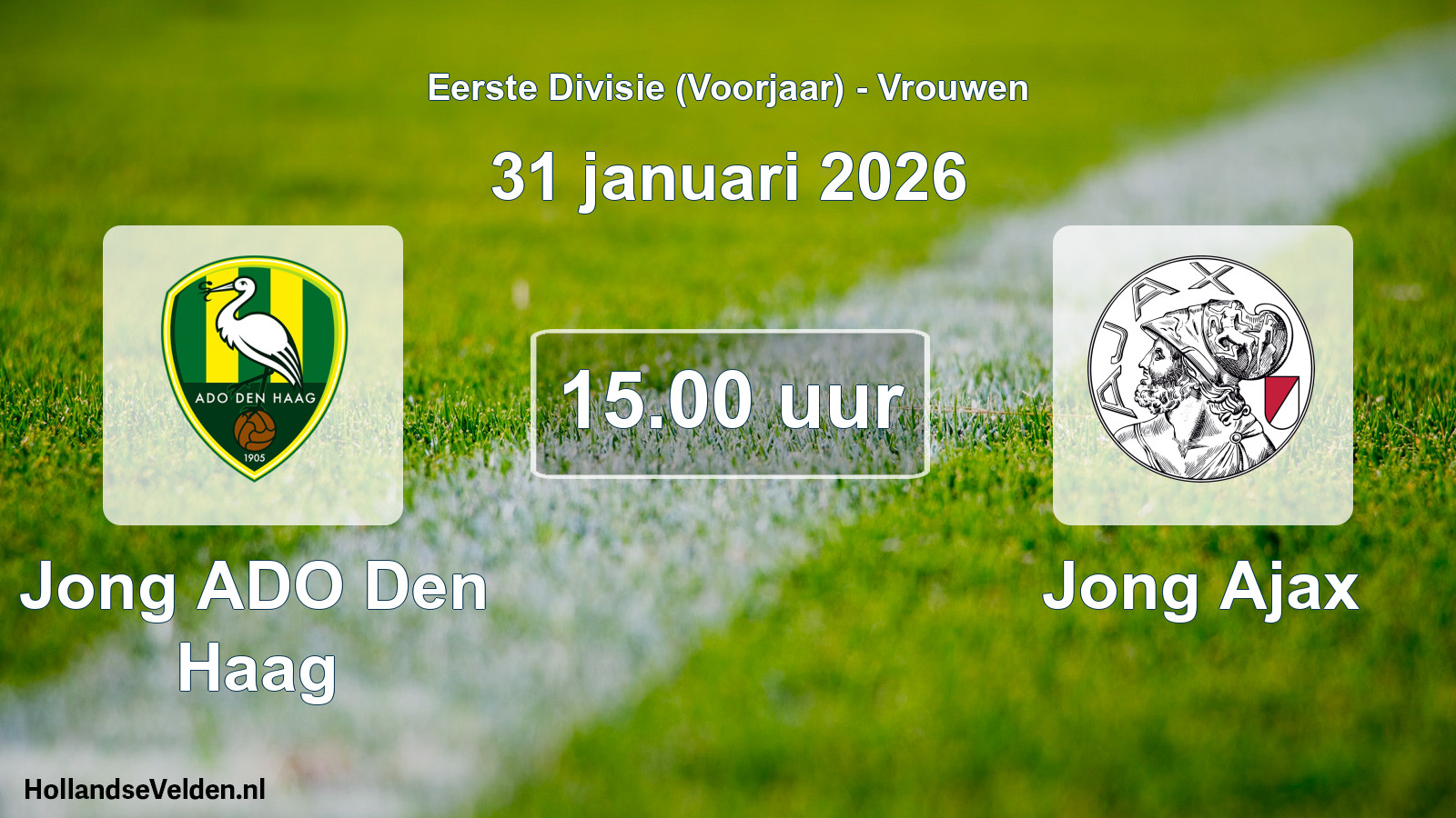 Geplande wedstrijd: Jong ADO Den Haag - Jong Ajax (31 januari 2026)
