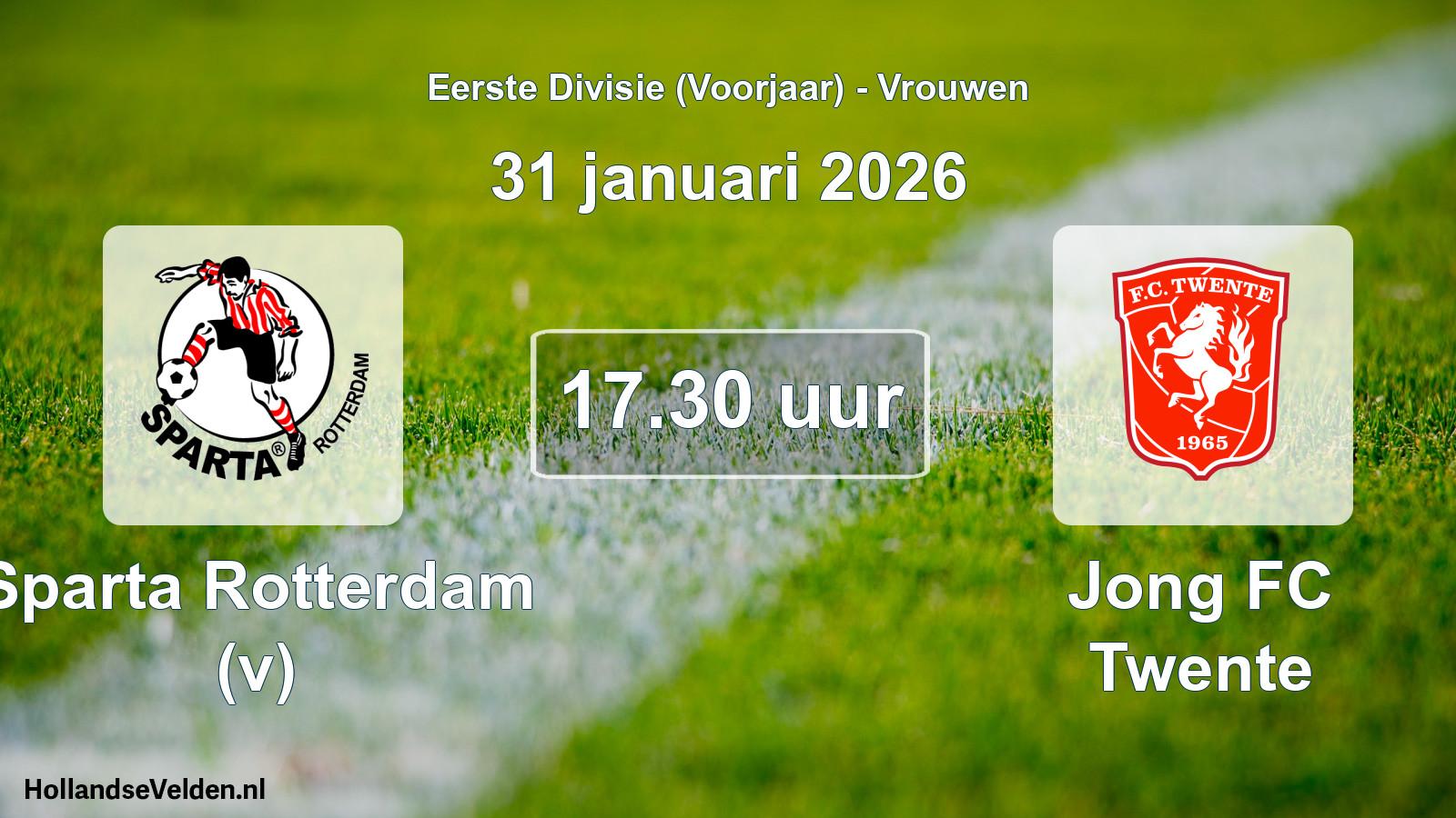 Scheduled Match: Sparta Rotterdam (v) - Jong FC Twente (31 January 2026)