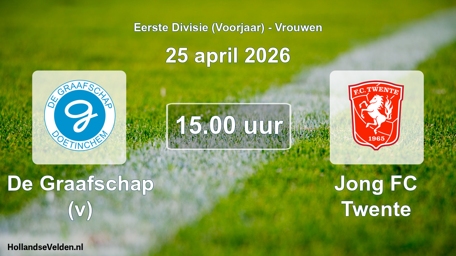 Scheduled Match: De Graafschap (v) - Jong FC Twente (25 April 2026)