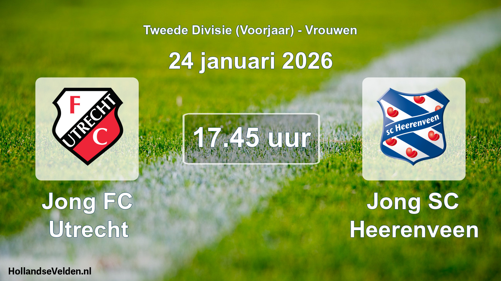 Scheduled Match: Jong FC Utrecht - Jong SC Heerenveen (24 January 2026)