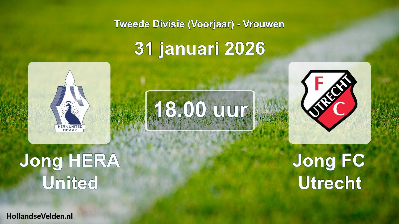 Scheduled Match: Jong HERA United - Jong FC Utrecht (31 January 2026)