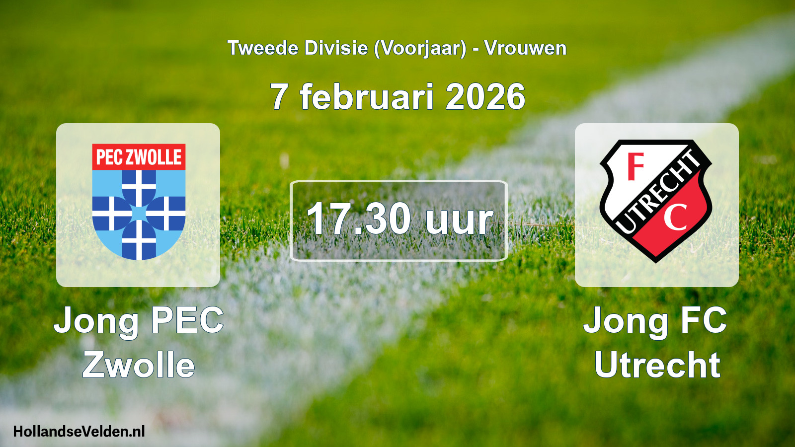 Geplande wedstrijd: Jong PEC Zwolle - Jong FC Utrecht (7 februari 2026)