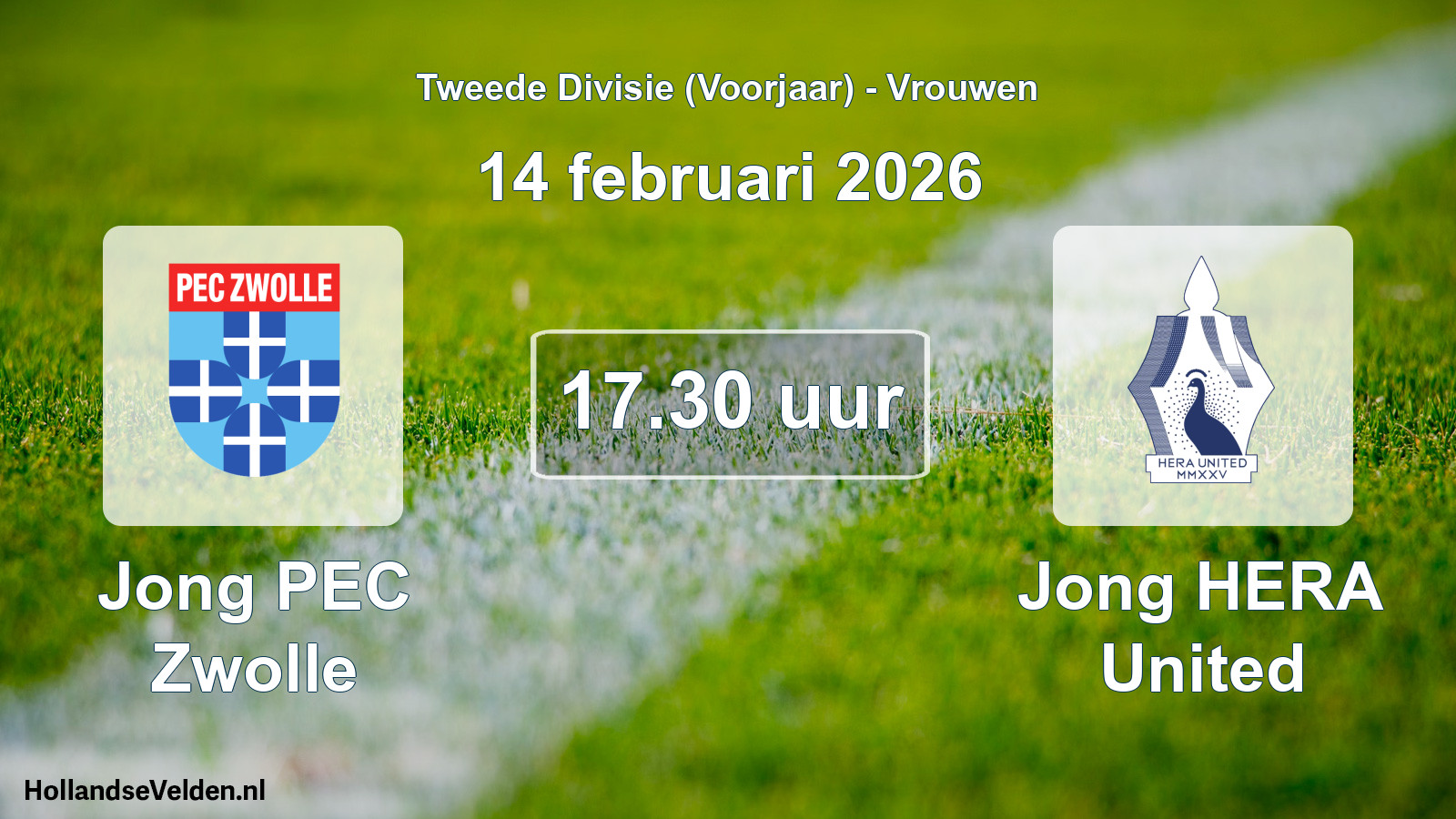 Scheduled Match: Jong PEC Zwolle - Jong HERA United (14 February 2026)