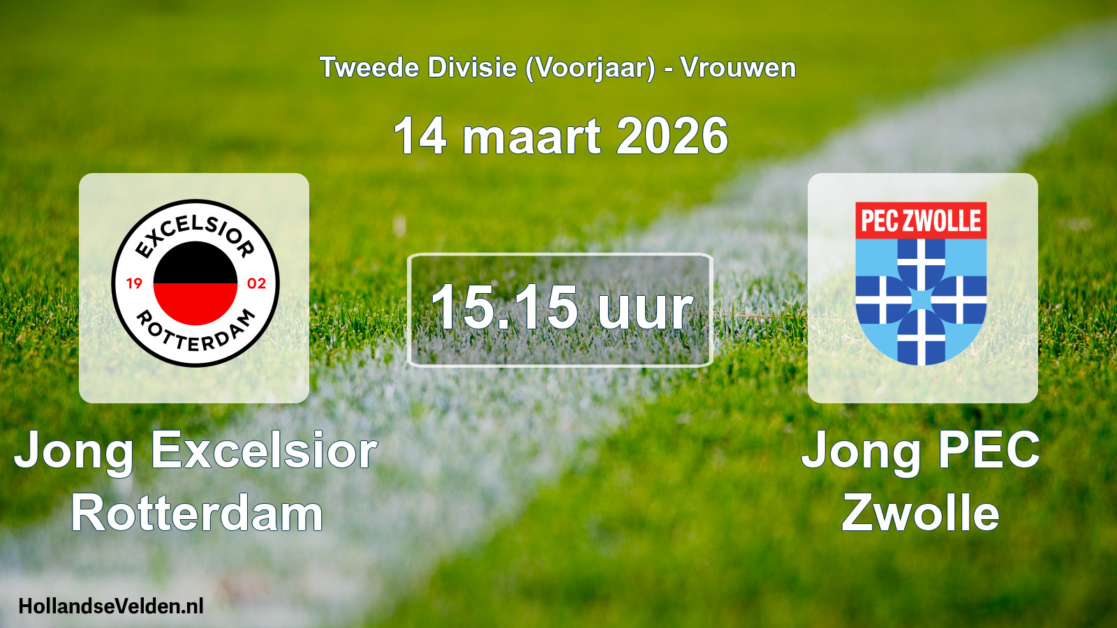 Scheduled Match: Jong Excelsior Rotterdam - Jong PEC Zwolle (14 March 2026)