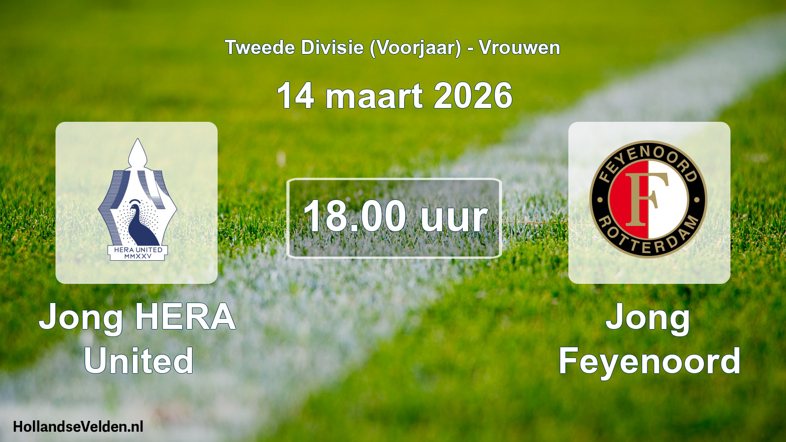 Geplande wedstrijd: Jong HERA United - Jong Feyenoord (14 maart 2026)