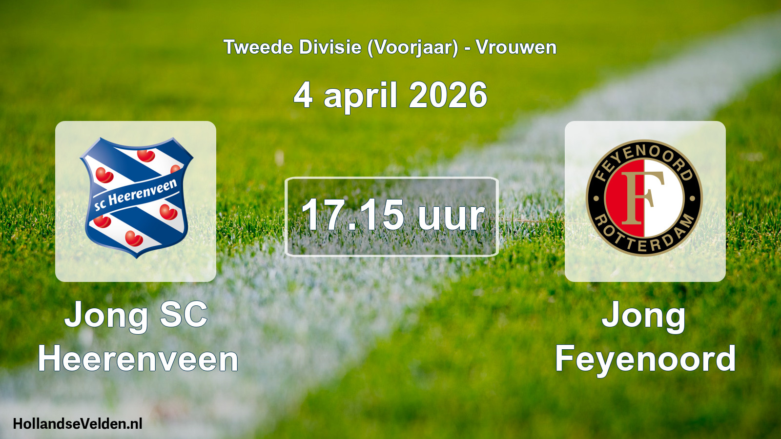 Geplande wedstrijd: Jong SC Heerenveen - Jong Feyenoord (4 april 2026)