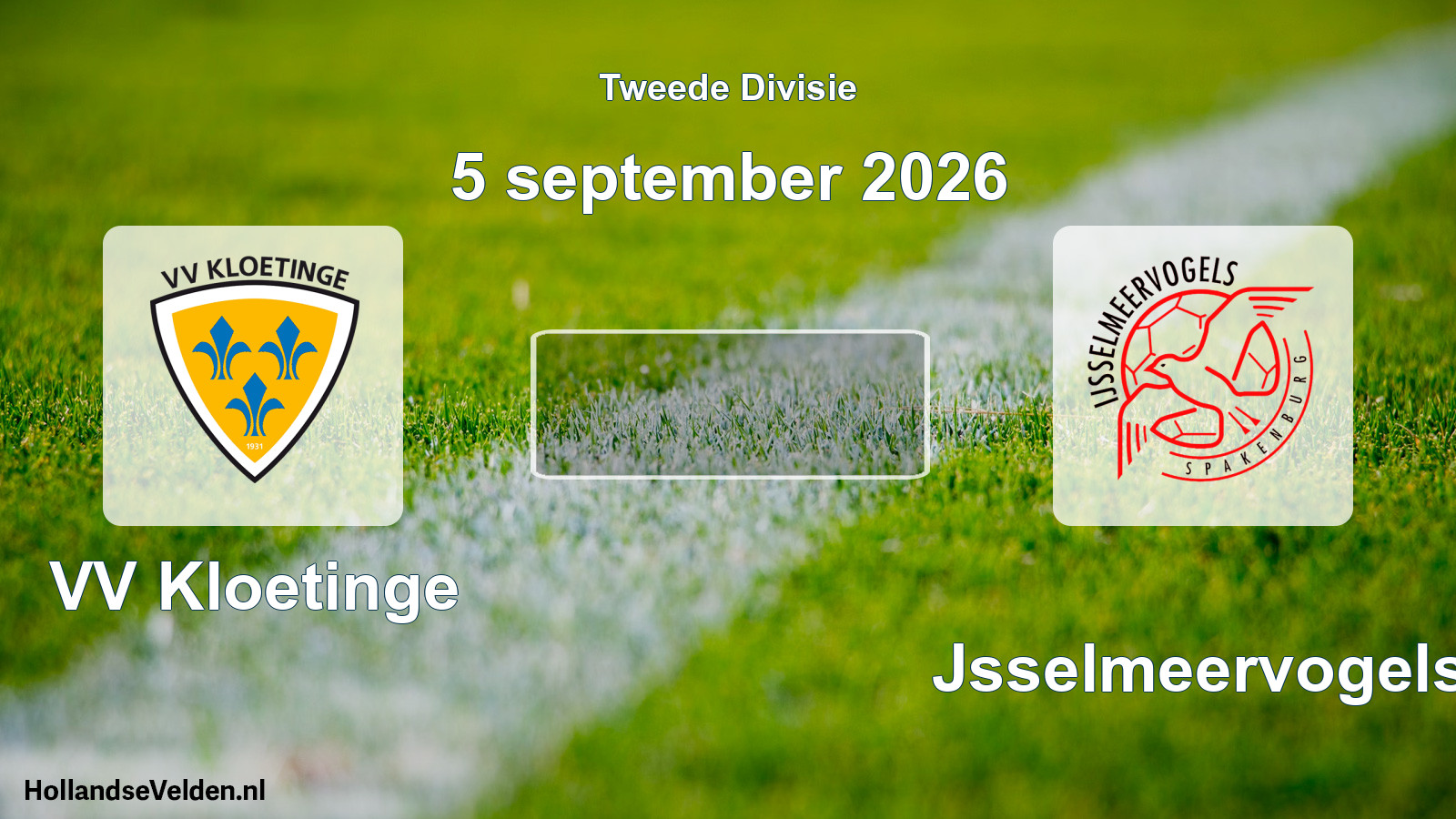 Scheduled Match: VV Kloetinge - IJsselmeervogels (5 September 2026)
