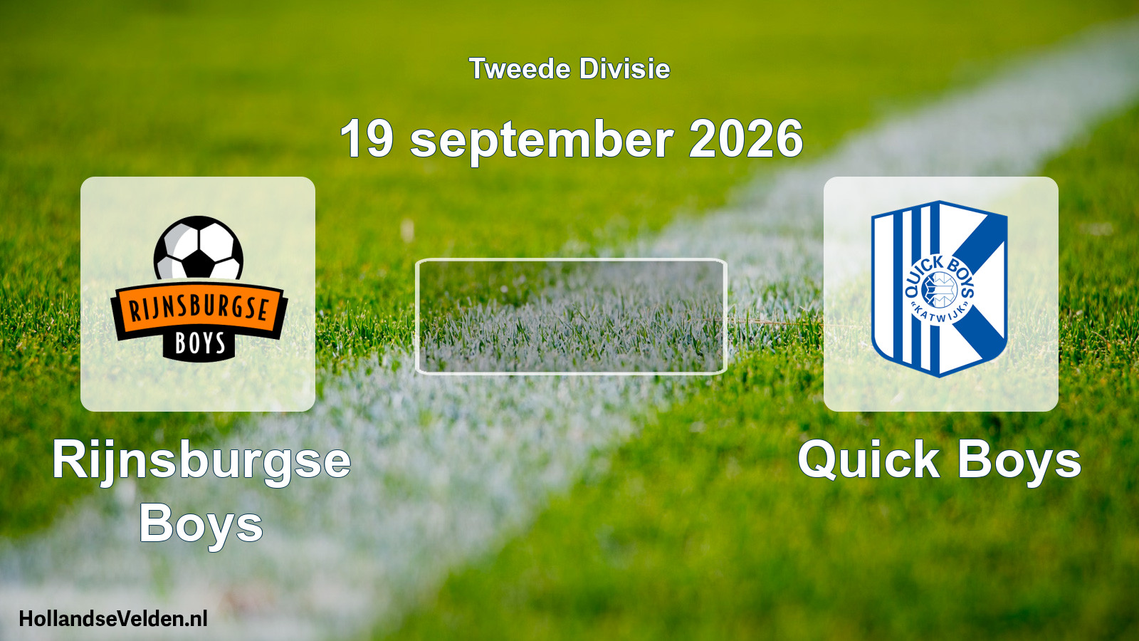 Scheduled Match: Rijnsburgse Boys - Quick Boys (19 September 2026)